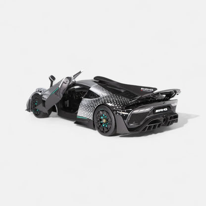 NZG Mercedes-AMG ONE Race with Stars Silver 1:18 Scale Diecast Model