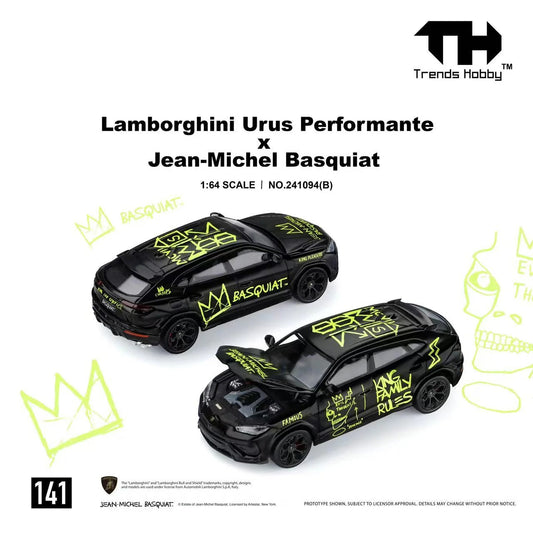 Premium scale diecast model car  – *PRE-ORDER* Lamborghini Urus Performante x Jean-Michel Basquiat, 1:64 Scale (Black) Collectible