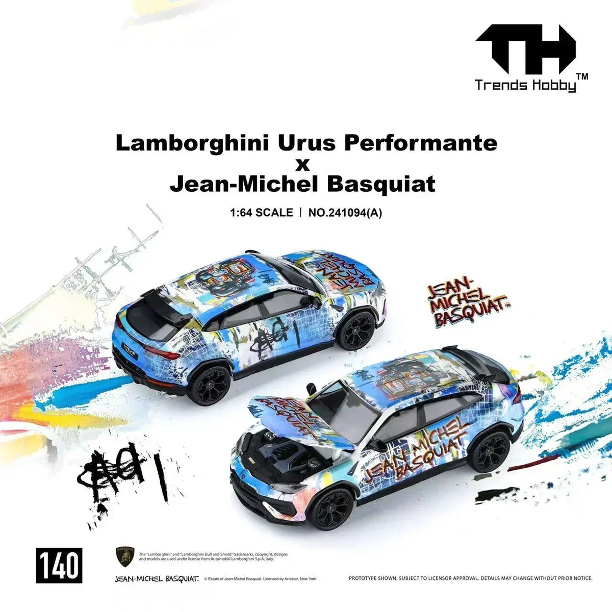 *PRE-ORDER* Lamborghini Urus Performante x Jean-Michel Basquiat, 1:64 Scale (White) collectible diecast model at Poketwheels