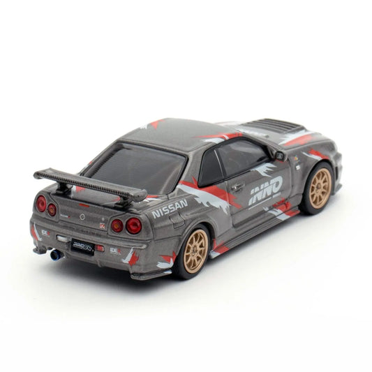INNO64 Nissan Skyline GT-R R34 Z-Tune Indonesia Diecast Expo Exclusive Edition 1:64 Scale Diecast Model (Grey)