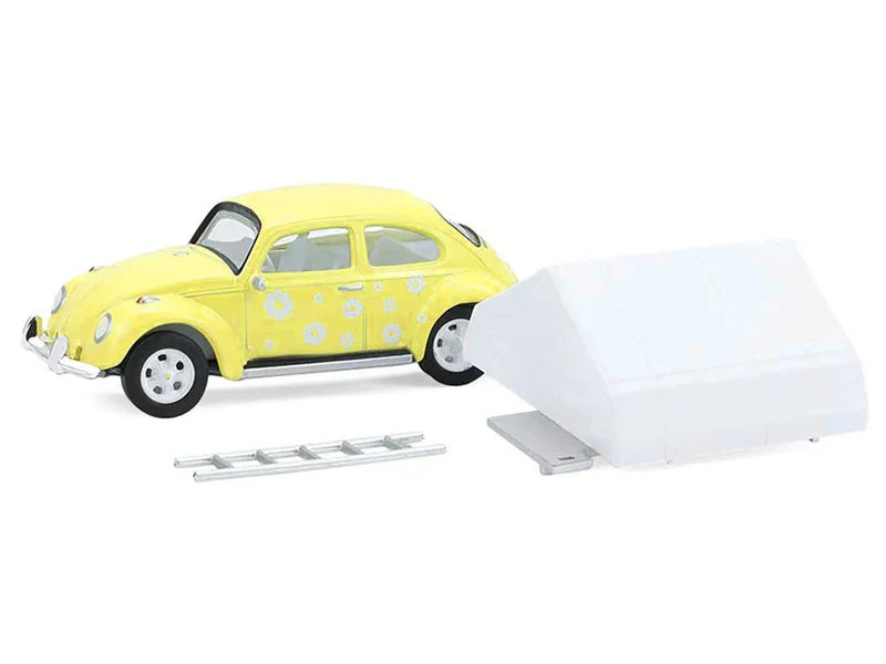 GreenLight Classic Volkswagen Beetle Great Outdoors Edition Yellow 1:64 Scale Diecast Model
