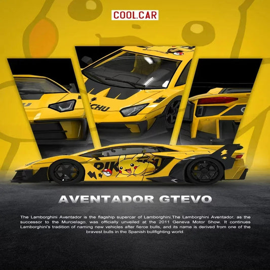 *PRE-ORDER* Lamborghini GTEVO Pikachu, 1:64 Scale (Yellow) collectible diecast model at Poketwheels