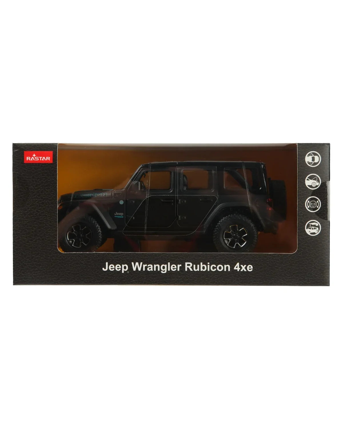 Rastar Jeep Wrangler Rubicon 4xe Black 1:24 Scale Diecast Model