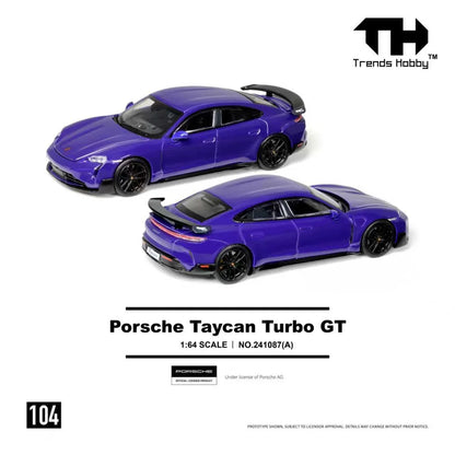 PRE-ORDER Trends Hobby Porsche Taycan Turbo GT Purple 1:64 Scale Diecast Model