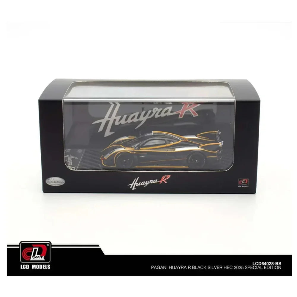 LCD Pagani Huayra R Carbon Black & Silver 1:64 Scale Diecast Model
