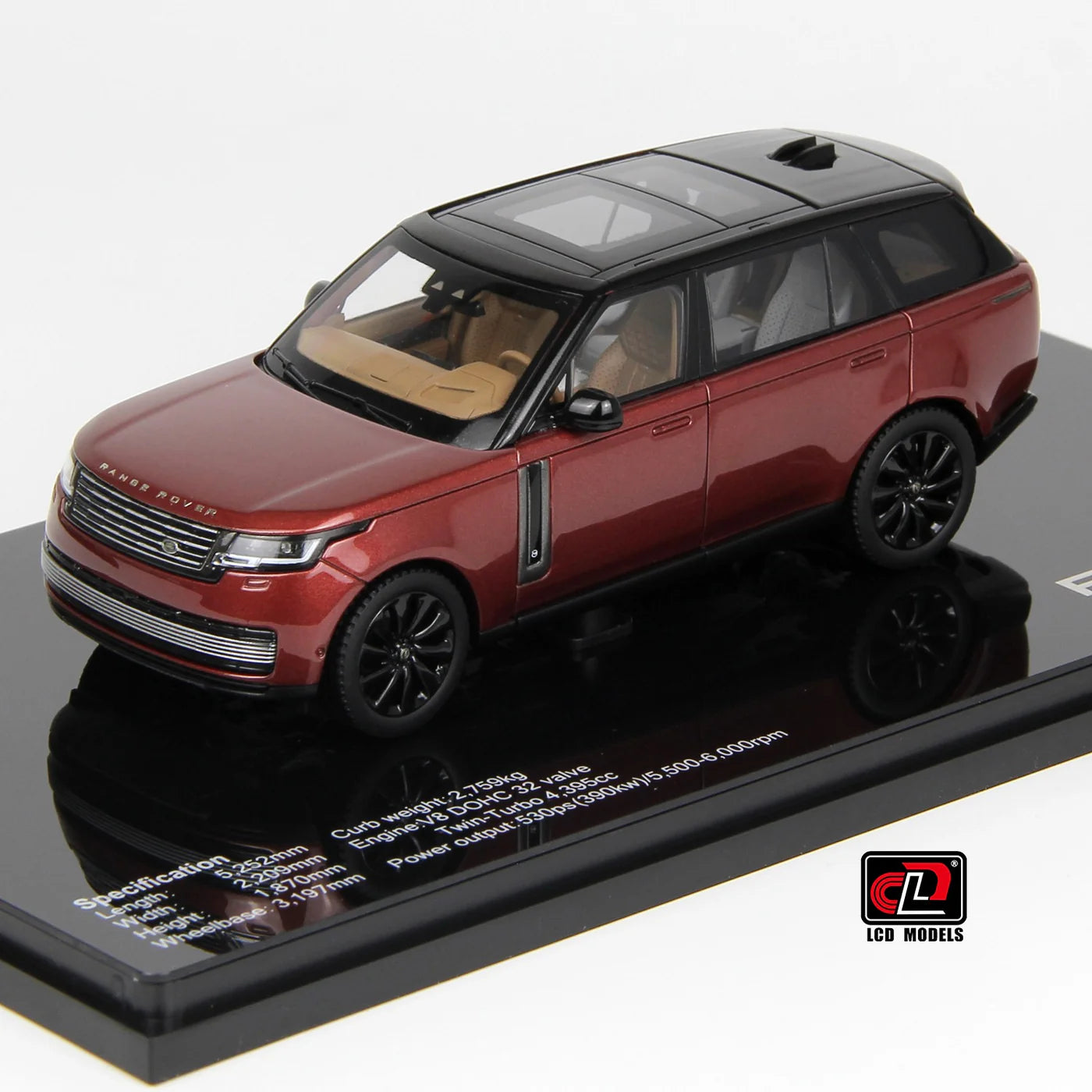 LCD Land Rover Range Rover SV Serenity Red 1:43 Scale Diecast Model