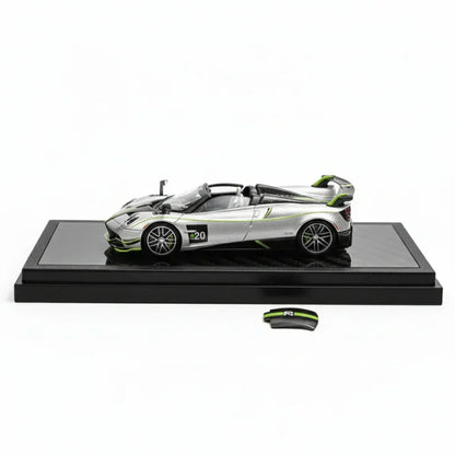 LCD Pagani Huayra Roadster BC Shanghai Toy Fair Special Package 2025 Silver Green 1:64 Scale Diecast Model