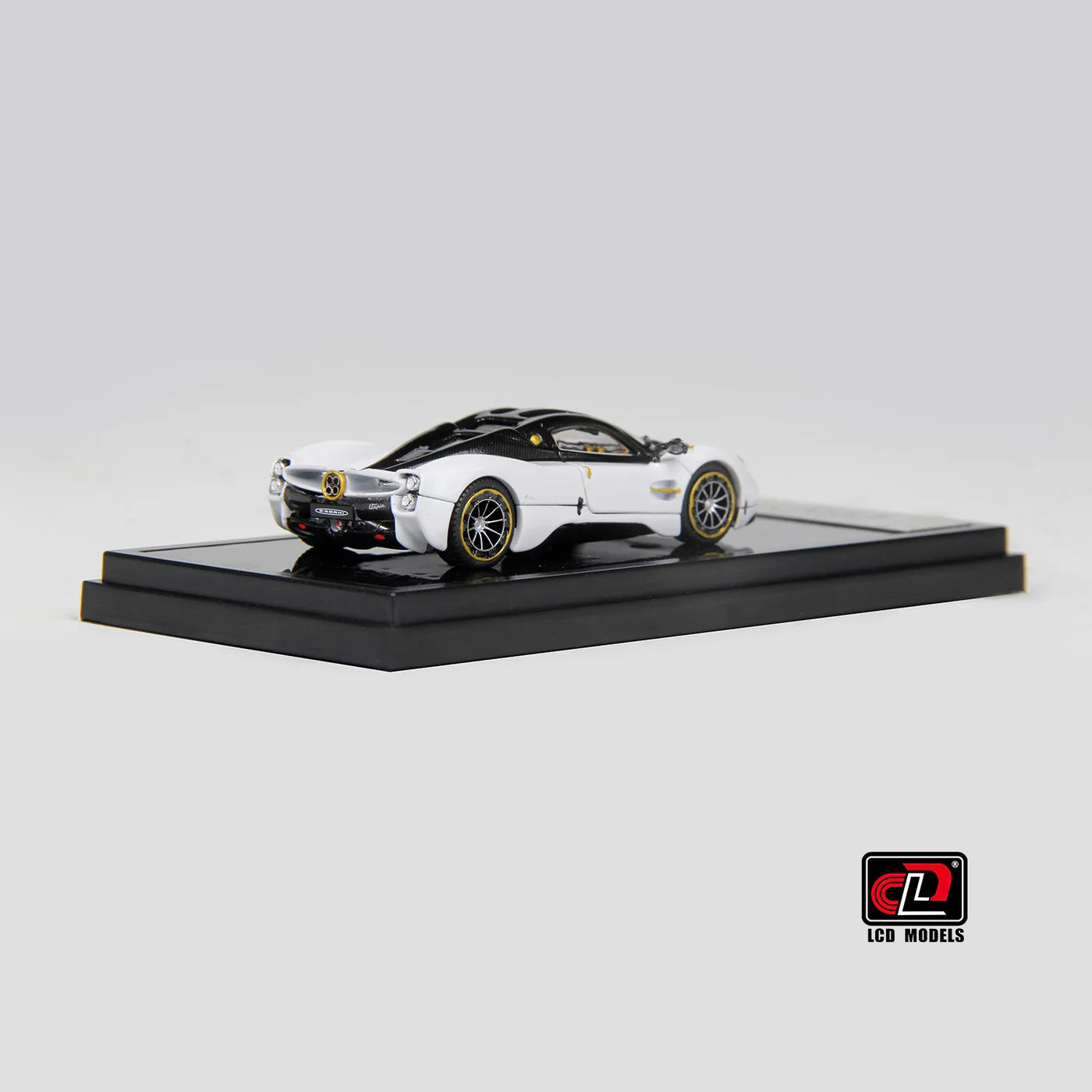LCD Pagani Utopia Coupe Black with White 1:64 Scale Diecast Model