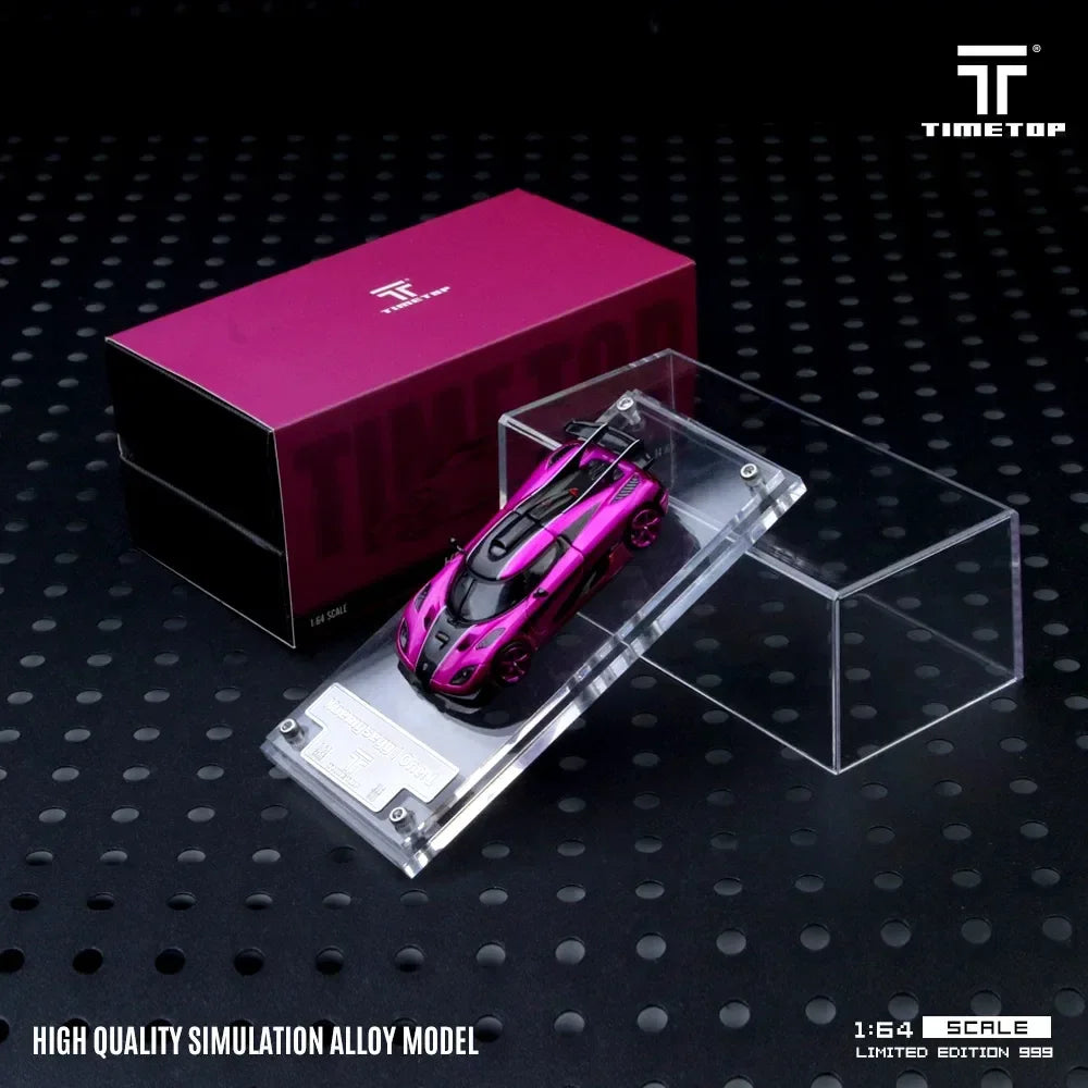 *PRE-ORDER* Time Micro Koenigsegg One:1 Pearl Magenta Gift Box Edition, 1:64 Scale collectible diecast model at Poketwheels