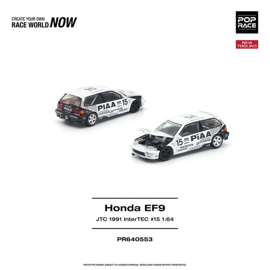 *PRE-ORDER* HONDA CIVIC (EF9) #15 JTC 1991 InterTEC NEW TOOLING, 1:64 Scale collectible diecast model at Poketwheels