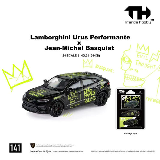 Premium scale diecast model car  – *PRE-ORDER* Lamborghini Urus Performante x Jean-Michel Basquiat, 1:64 Scale (Black) Collectible