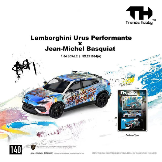 Premium scale diecast model car  – *PRE-ORDER* Lamborghini Urus Performante x Jean-Michel Basquiat, 1:64 Scale (White) Collectible