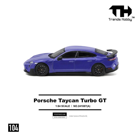 PRE-ORDER Trends Hobby Porsche Taycan Turbo GT Purple 1:64 Scale Diecast Model