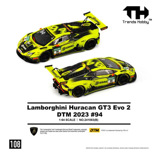 Premium scale diecast model car  – *PRE-ORDER* Lamborghini Huracan GT3 Evo2 DTM2023 #94, 1:64 Scale Collectible