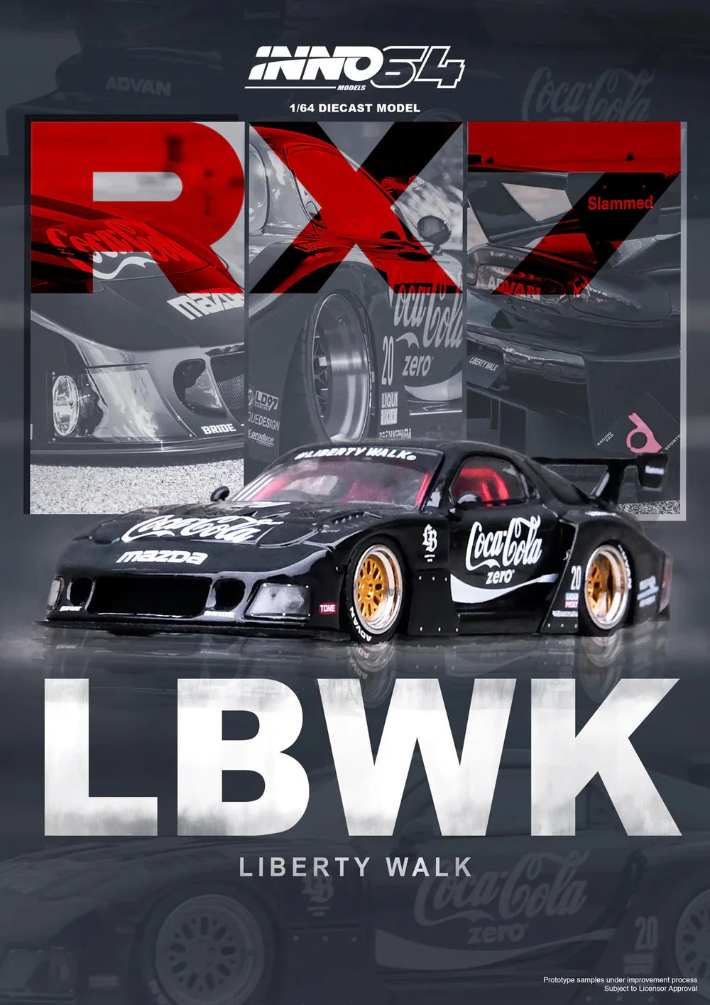 INNO64 Mazda RX7 FD3S LB-Super Silhouette Black 1:64 Scale Diecast Model (Pre-Order)