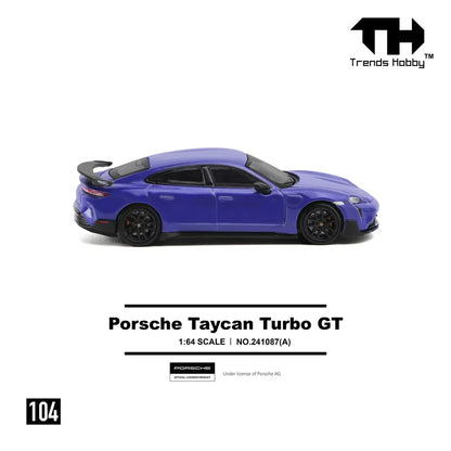 PRE-ORDER Trends Hobby Porsche Taycan Turbo GT Purple 1:64 Scale Diecast Model