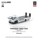 POPRACE Pandem Fuso 300 Flatbed Transporter New Tooling White 1:64 Scale Diecast Model (Pre-Order)