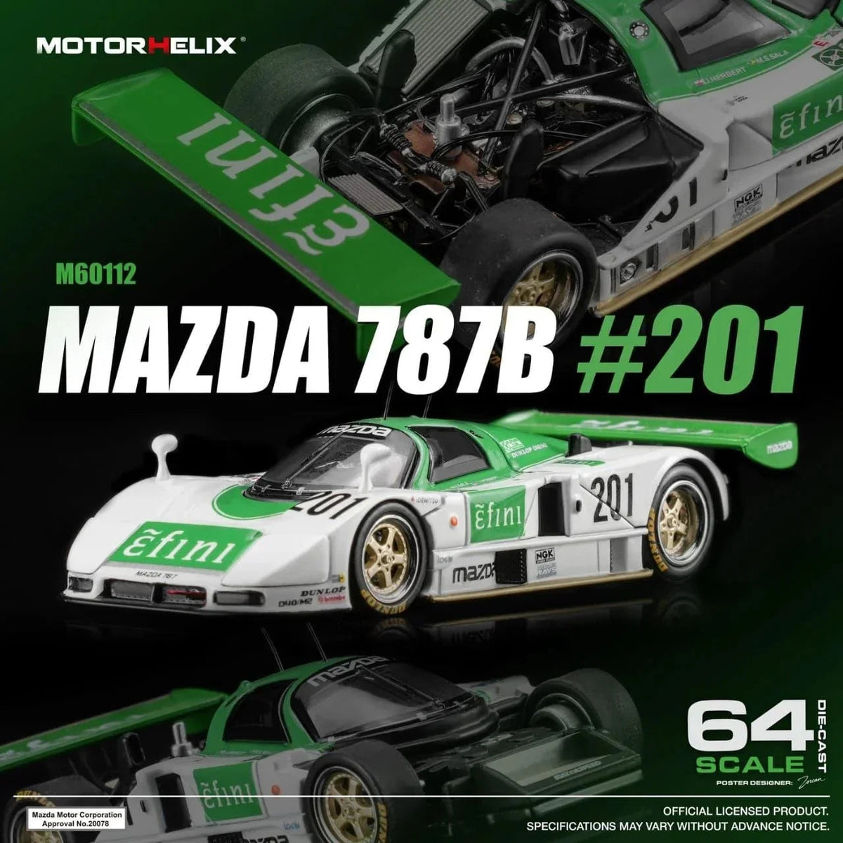 *PRE-ORDER* Mazda 787B #201 Racing Livery, 1:64 Scale collectible diecast model at Poketwheels