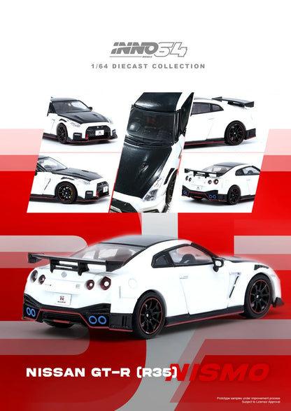 INNO64 Nissan GT-R R35 Nismo White 1:64 Scale Diecast Model