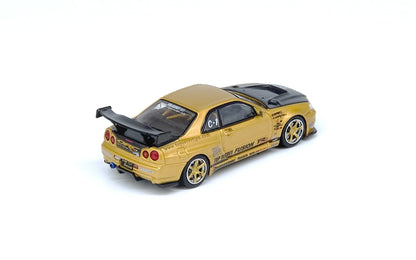 INNO64 Top Secret Nissan R34 GT-R Gold 1:64 Scale Diecast Model