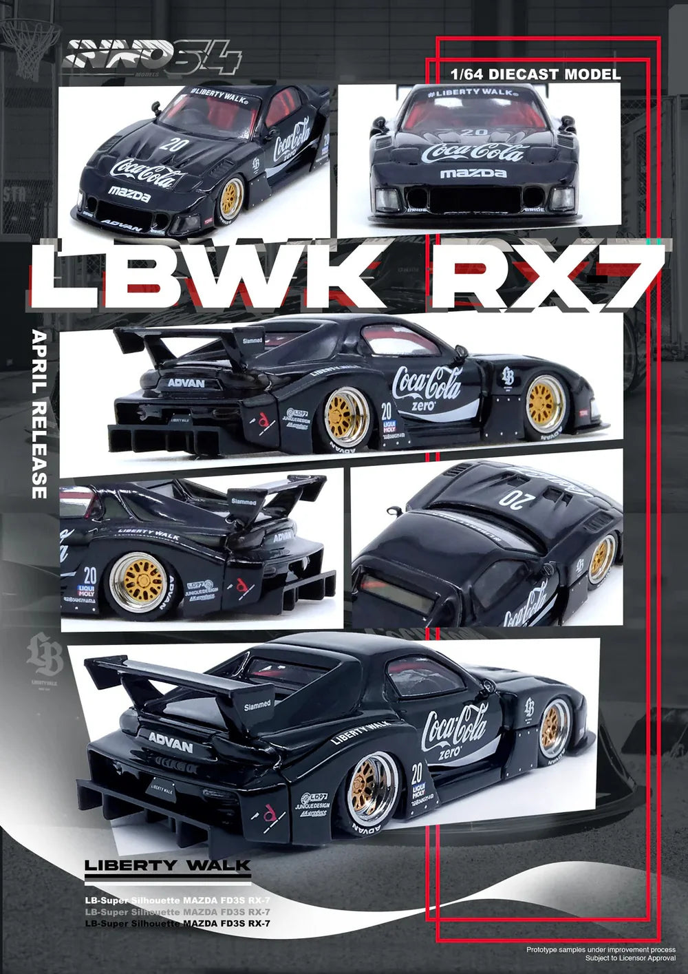 INNO64 Mazda RX7 FD3S LB-Super Silhouette Black 1:64 Scale Diecast Model (Pre-Order)