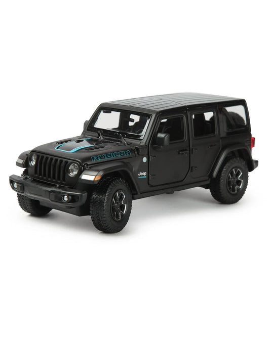 Premium scale diecast model car  – Jeep Wrangler Rubicon 4xe, 1:24 Scale (Black) Collectible