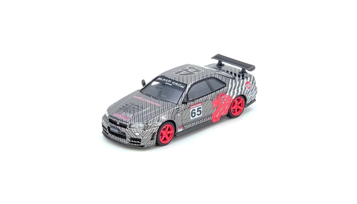 Skyline GT-R R34 Black Crow, 1:64 Scale (Black) collectible diecast model at Poketwheels