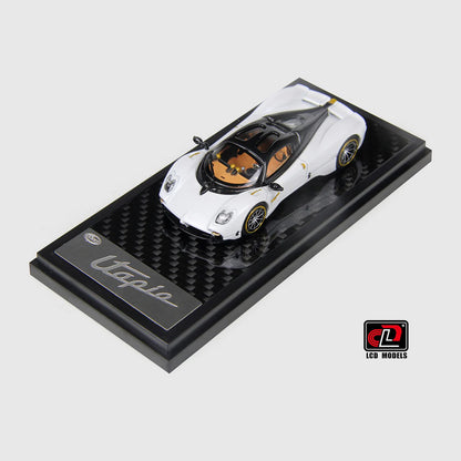 LCD Pagani Utopia Coupe Black with White 1:64 Scale Diecast Model