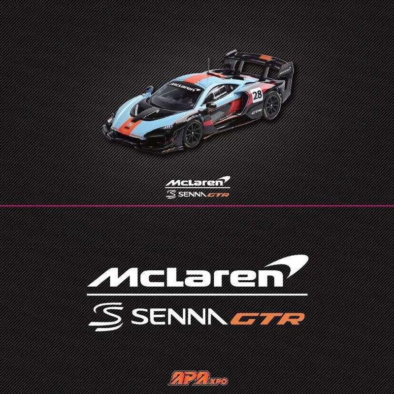 LCD McLaren Senna GTR Foshan APA XPO Special Package 2025 Gulf Livery 1:64 Scale Diecast Model