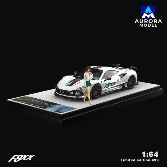 *PRE-ORDER* Modified Mashray F8XX Pearl White Figure Edition, 1:64 Scale collectible diecast model at Poketwheels