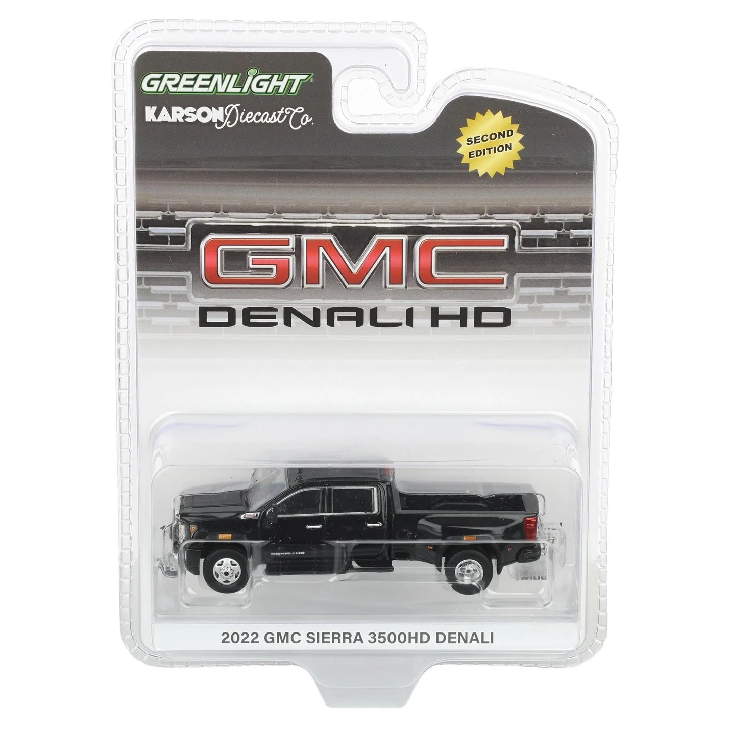 GreenLight GMC Sierra 3500HD Denali 2022 Black 1:64 Scale Diecast Model