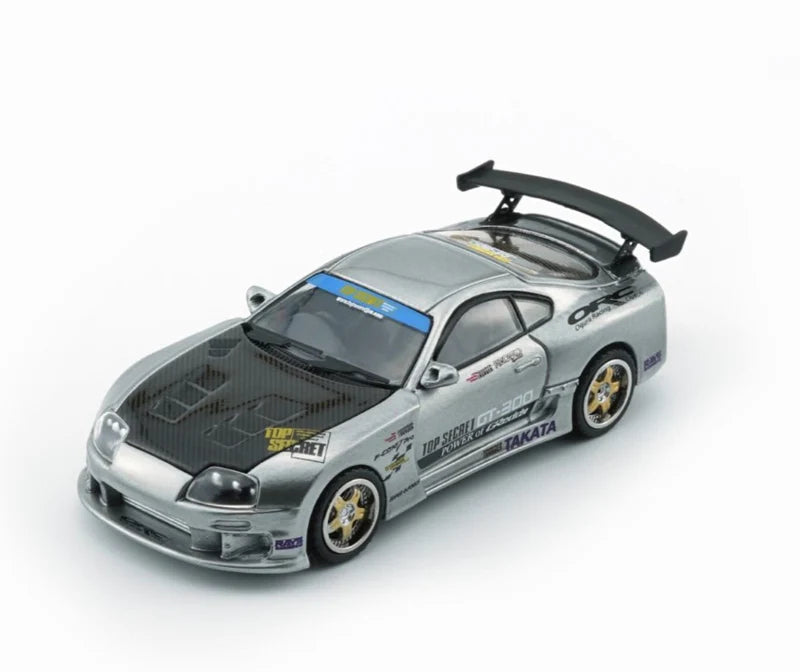 BMC Toyota Supra Top Secret JZA80 RHD Manila Show Silver 1:64 Scale Diecast Model