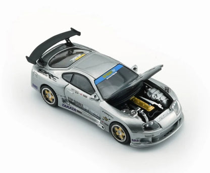 BMC Toyota Supra Top Secret JZA80 RHD Manila Show Silver 1:64 Scale Diecast Model